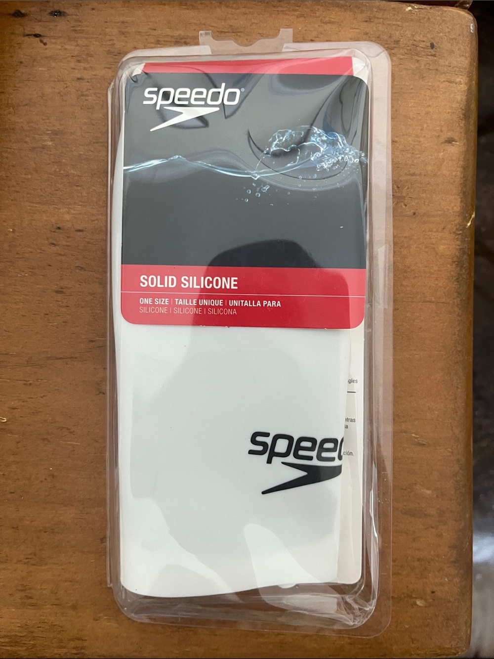Speedo White Solid Silicone Swim Cap